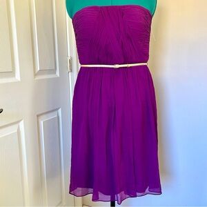 NWT Donna Morgan size 10 purple strapless belted silk dress